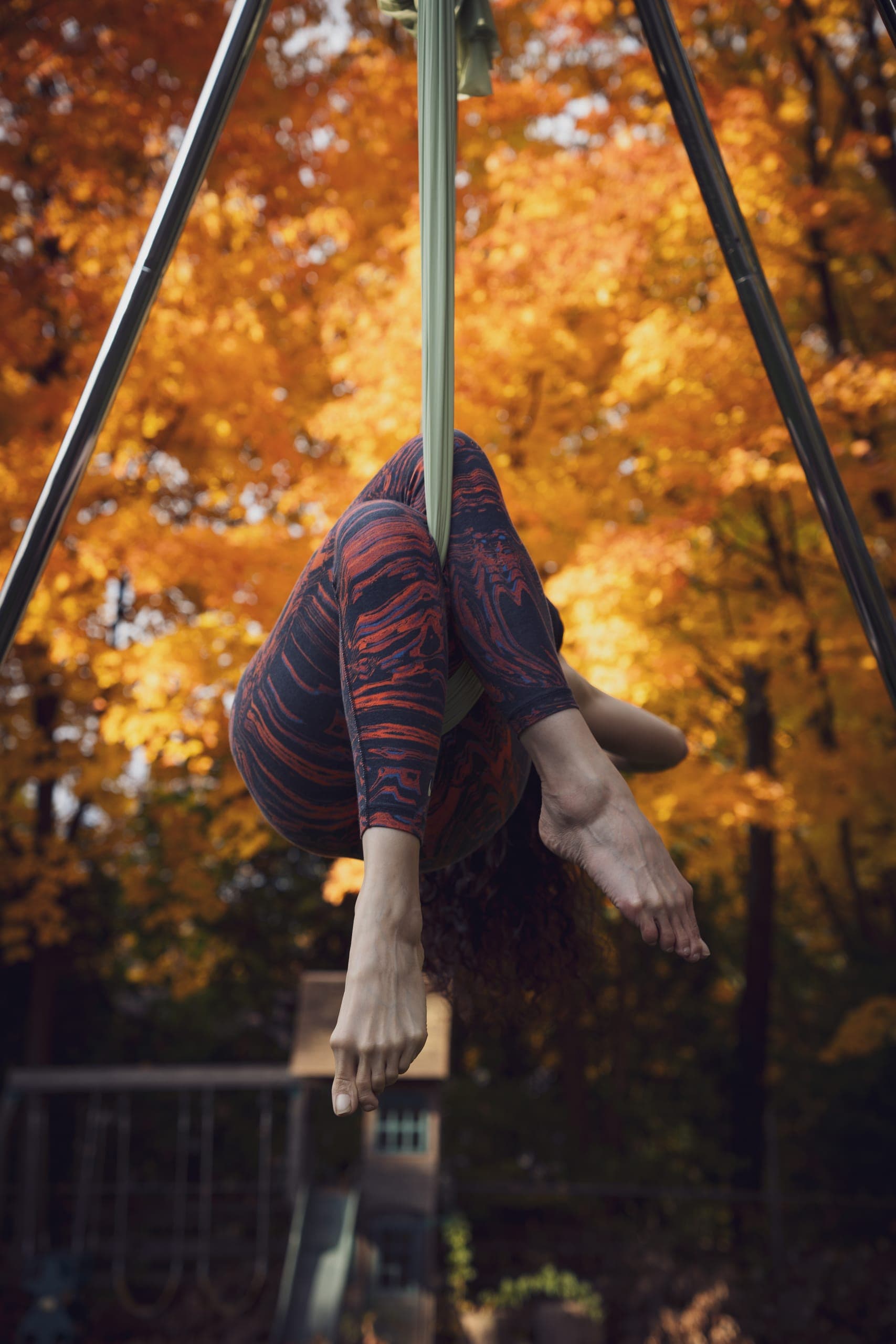 Linda in aerial silks
